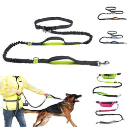 Reflective Traction Rope Pet Dog Running Belt Elastic Hands-Free Jogging Dog Traction Rope Metal D Ring Correa Perro